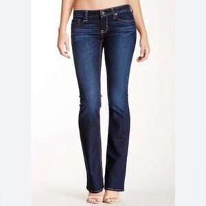 Big Star Buckle Remy Dark Blue Stretch Low Rise Straight Skinny Denim Jeans 30R
